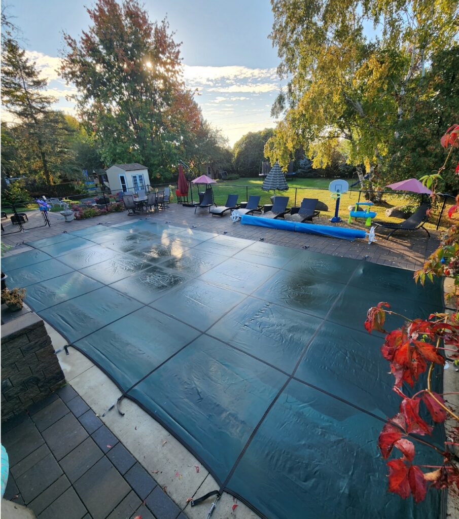 Pool cover installation and pool construction for safety